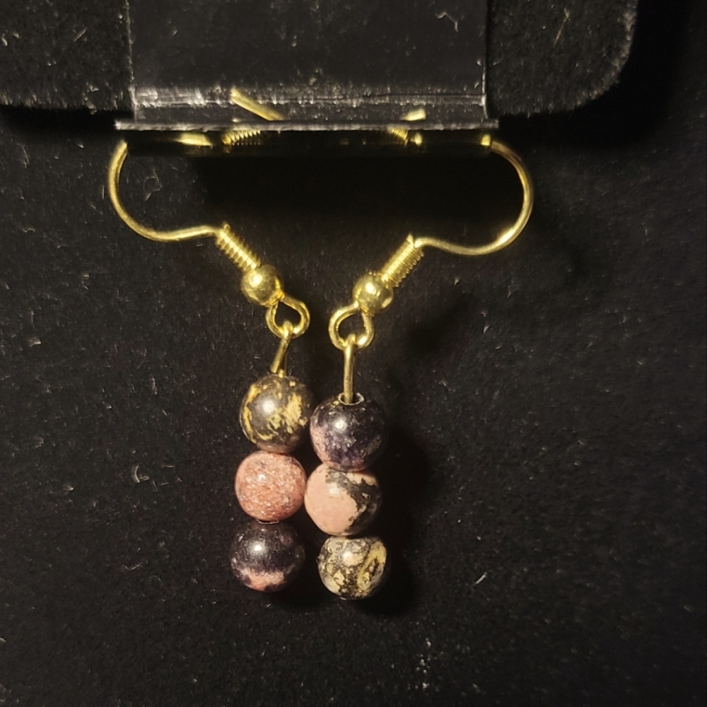 Rhodonite Crystal Earrings